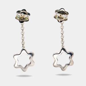 Pre Owned Montblanc Star Sterling Silver Dangle Earrings