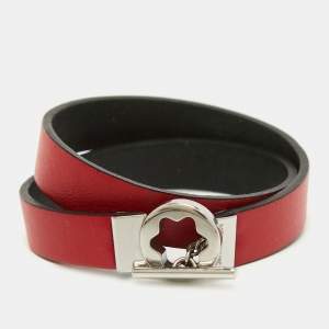 Montblanc Red & Black Reversible Leather Bracelet 