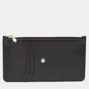 Montblanc Black Leather Meisterstuck Envelope Flat Clutch