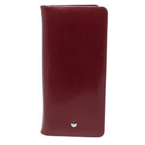 Montblanc Red Textured Leather Westside Bifold Long Wallet