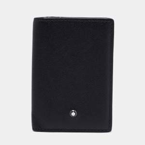 Montblanc Black Leather Meisterstuck Gusset Business Card Holder