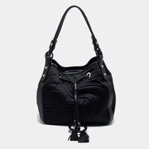Montblanc Black Nylon and Leather Starisma Dalila Drawstring Bag