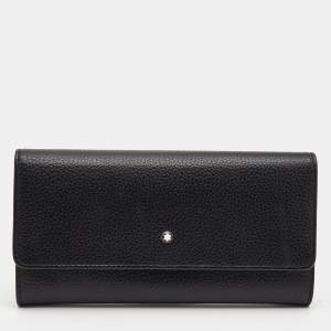 Montblanc Black Leather Meisterstuck Flap Continental Wallet