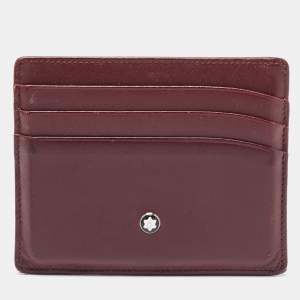 Montblanc Burgundy Leather Meisterstuck Card Holder 