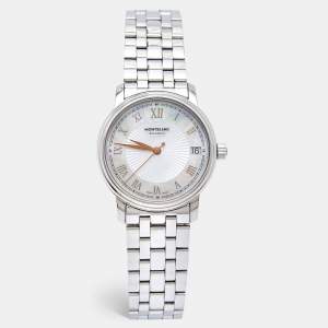 Montblanc Mother Of Pearl Stainless Steel Tradition 114367 Women's Wristwatch 32 mm
