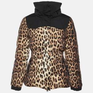 مملوكة مسبقًا Moschino Cheap and Chic Beige Leopard Print Down Jacket M