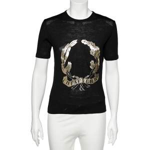 Moschino Cheap and Chic Black Logo Printed Knit T-Shirt M