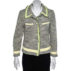 Moschino Cheap and Chic Multicolor Tweed Button Front Jacket L