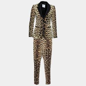 Moschino Cheap & Chic Multicolor Leopard Print Crepe Suit S