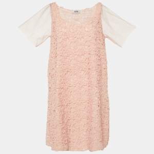 Moschino Cheap and Chic Pink Floral Applique Detail Shift Dress M