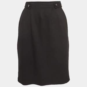 Pre Owned Moschino Cheap and Chic Black Jersey Pleated Pencil Skirt M
