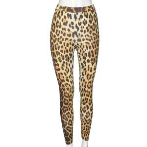 Moschino Couture Brown Animal Printed Knit Lightweight Pants S