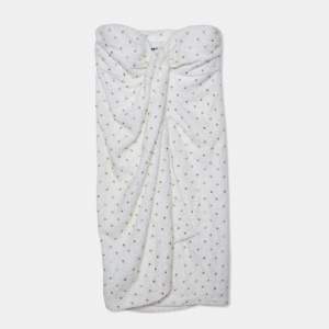 Moschino Couture White Stud Embellished Terry Cotton Strapless Towel Dress S