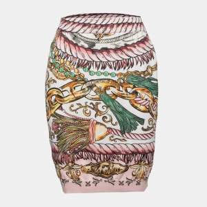 Moschino Couture Pink Chain Printed Knit Mini Skirt M