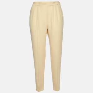 Moschino Couture Light Beige Wool & Silk Tapered Trousers M