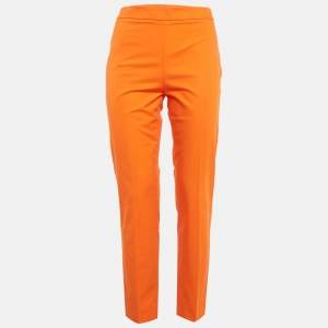 Moschino Couture Orange Cotton Regular Fit Trousers M