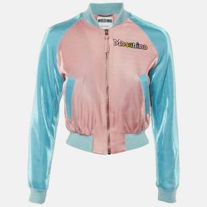 مملوكة مسبقًا Moschino Couture Blue/Pink Metallic My Little Pony Bomber Jacket S