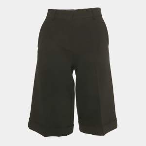 Pre Owned Moschino Couture Black Crepe Bermuda Shorts XS