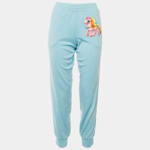 Pre Owned بنطلون موسكينو كوتور جيرسي أزرق ماي ليتل بوني مخصص للركض مقاس متوسط - ميديام