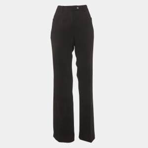 مملوكة مسبقًا Moschino Couture Black Crepe Straight Leg Trousers M