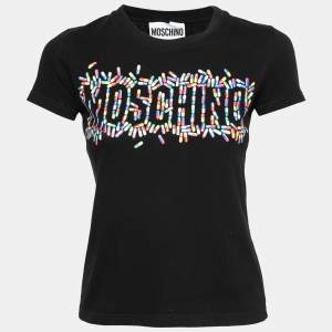 Moschino Couture Black Capsule Logo Print Cotton T-Shirt XS