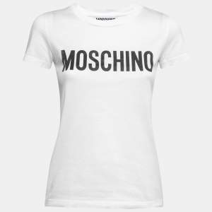 Moschino Couture White Logo Print Cotton T-Shirt S