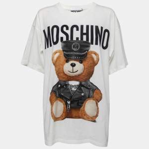 Moschino Couture White Cotton Teddy Bear Oversized T-Shirt M