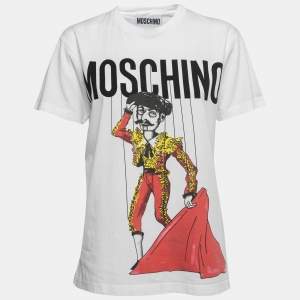 Moschino Couture White Matador Puppet Print Cotton Crew Neck T-shirt S