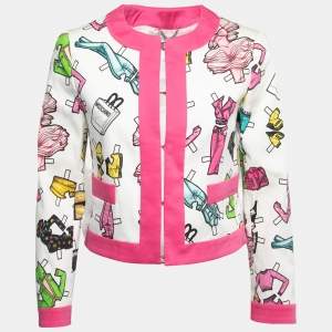 Moschino Couture White/Pink Printed Cotton Jacket M