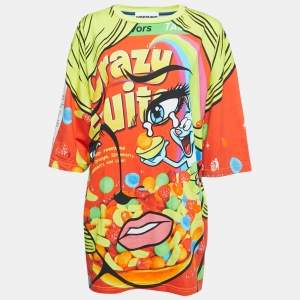 Moschino Couture Multicolor Pop Art Print Oversized Cotton T-Shirt XXS