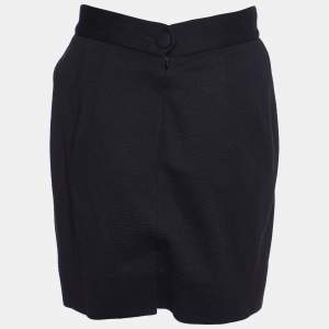 Moschino Couture Black Virgin Wool Mini Skirt M