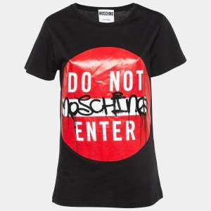 Moschino Couture Do Not Enter Print Cotton T-Shirt XS   