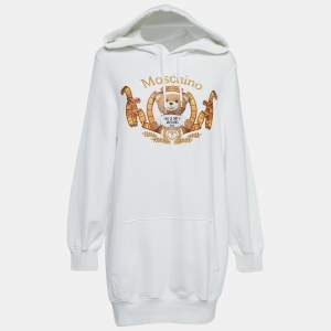 Moschino Couture White Teddy Print Cotton Hoodie S