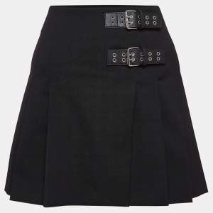 Moschino M05CHIN0 Black Pleated Buckle Detail Skirt M