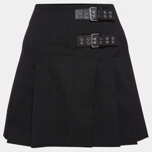 Moschino M05CHIN0 Black Pleated Buckle Detail Skirt M