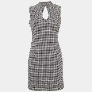 Moschino Jeans Black/White Houndstooth Wool Blend Mini Dress M