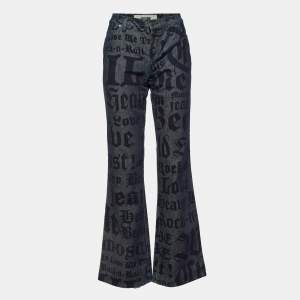 Moschino Jeans Dark Blue Logo Print Denim Jeans M Waist 30" 