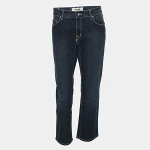 Pre Owned بنطلون جينز موسكينو جينز دنيم أزرق مقاس كبير (لارج)