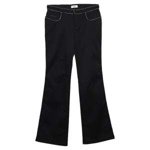 Moschino Jeans Black Cotton Embellished Trim Detailed Pants M