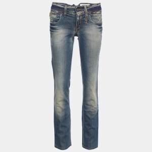 Moschino Jeans Navy Blue Denim Tapered Leg Jeans S