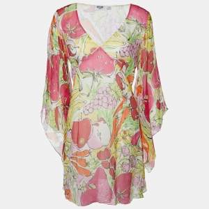 Moschino Jeans Multicolor Printed Silk Chiffon Mini Dress L