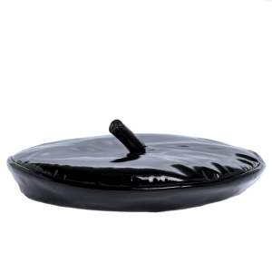 Pre Owned Moschino Black Vinyl Beret Hat L
