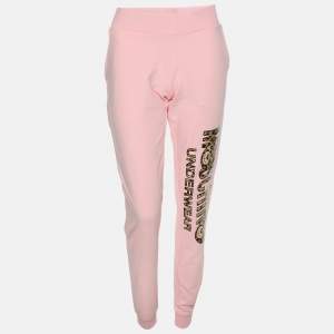Moschino Pink Cotton Logo Underwear Jogger Pants S
