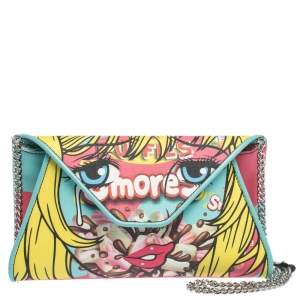 Moschino Multicolor PVC S'more Envelope Flap Chain Shoulder Bag 