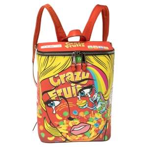 Pre Owned Moschino Multicolor PVC Crazy Fruit Print Backpack