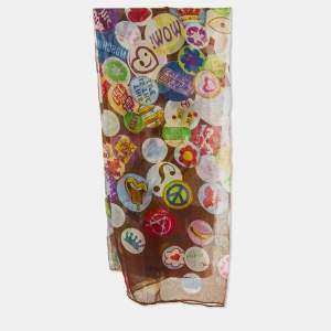 Moschino Larioseta Multicolor Printed Silk Scarf