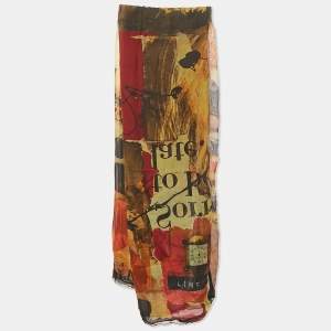 Moschino Multicolor Print Silk and Nylon Scarf