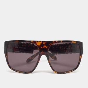 Pre Owned Moschino Tortoise Dark Brown MO771S02 Classic Logo Oversized Sunglasses