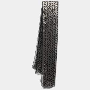 Moschino Black & Gold Lurex Devore Scarf