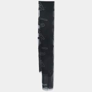 Moschino Black Logo Stitch Detailed Cotton Blend Scarf 